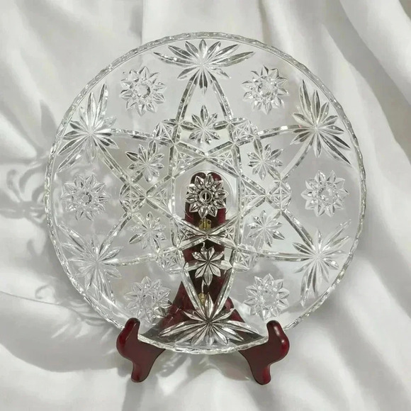 Anchor Hocking Other - Vintage Anchor Hocking 11” Star Of David Crystal Platter